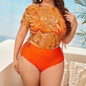 High-waisted bikini with cover up top